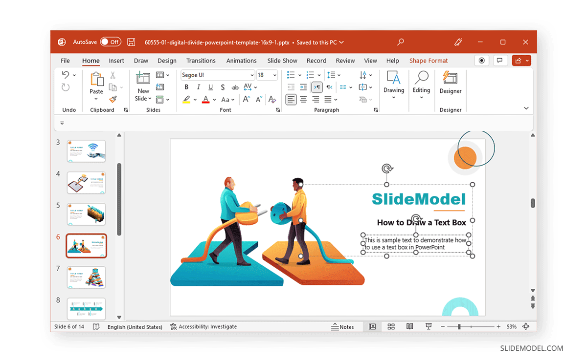 Colocar y estilizar un cuadro de texto en PowerPoint