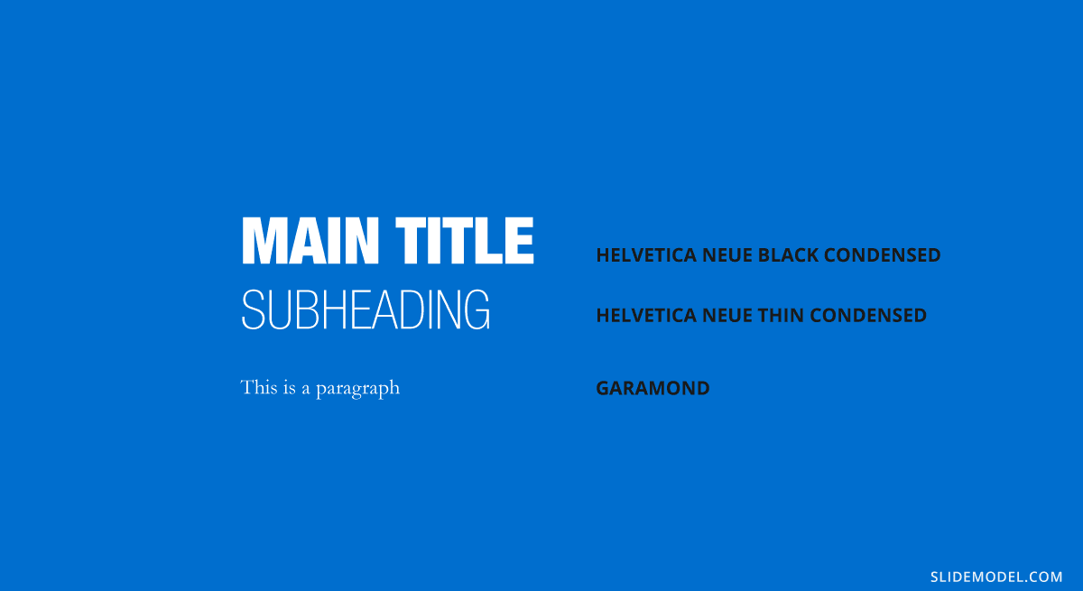 Combinación de fuentes Helvetica Neue + Garamond