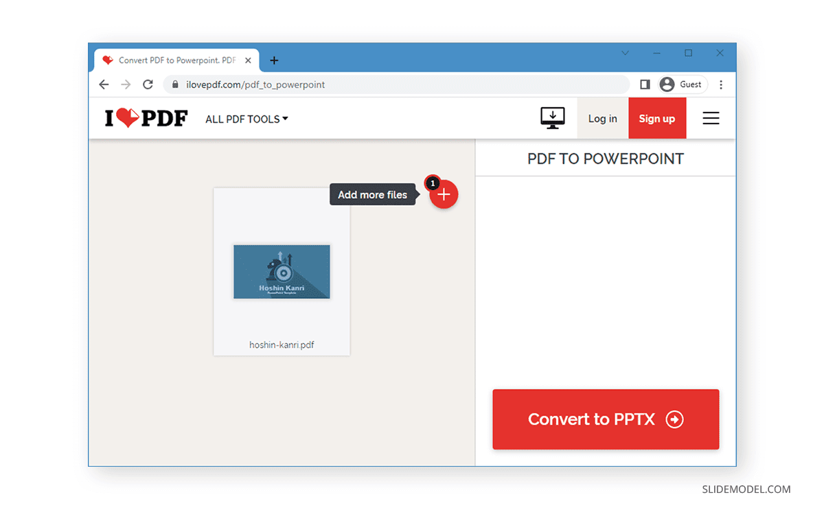 Convertir PDF en archivo PPTX
