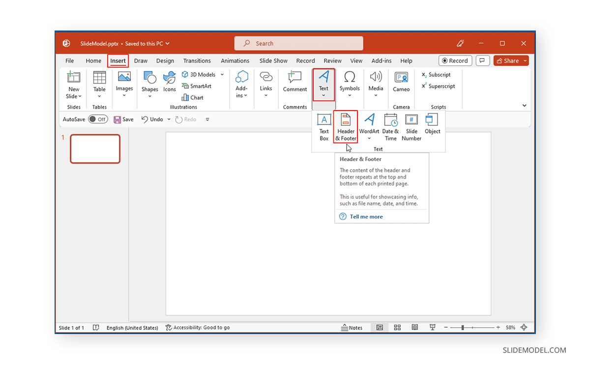 Cómo editar el encabezado añadido automáticamente en PowerPoint