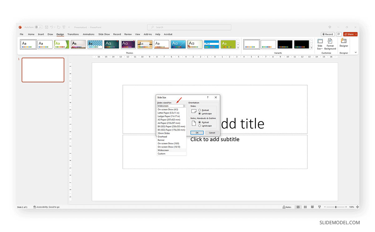 Cambiar el tamaño de la diapositiva en PowerPoint