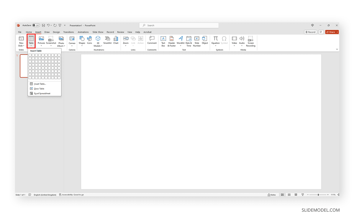 Insertar tablas para crear un folleto en PowerPoint