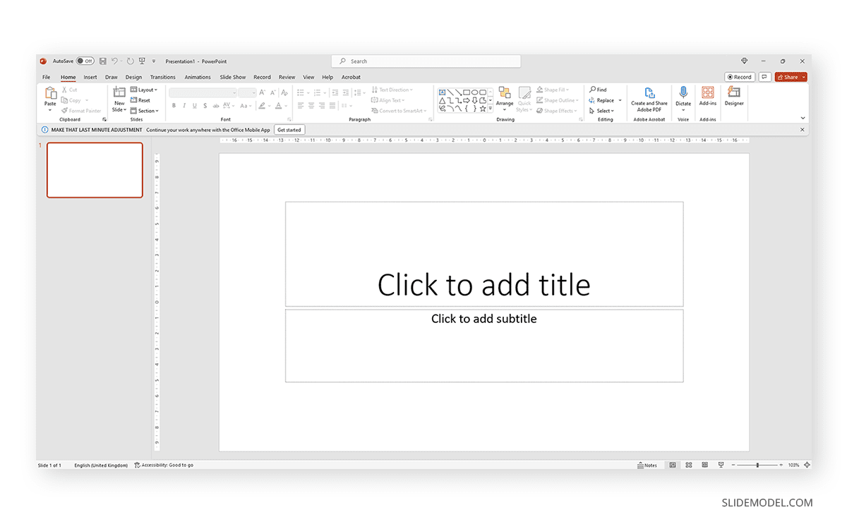 Crear una nueva diapositiva de PowerPoint