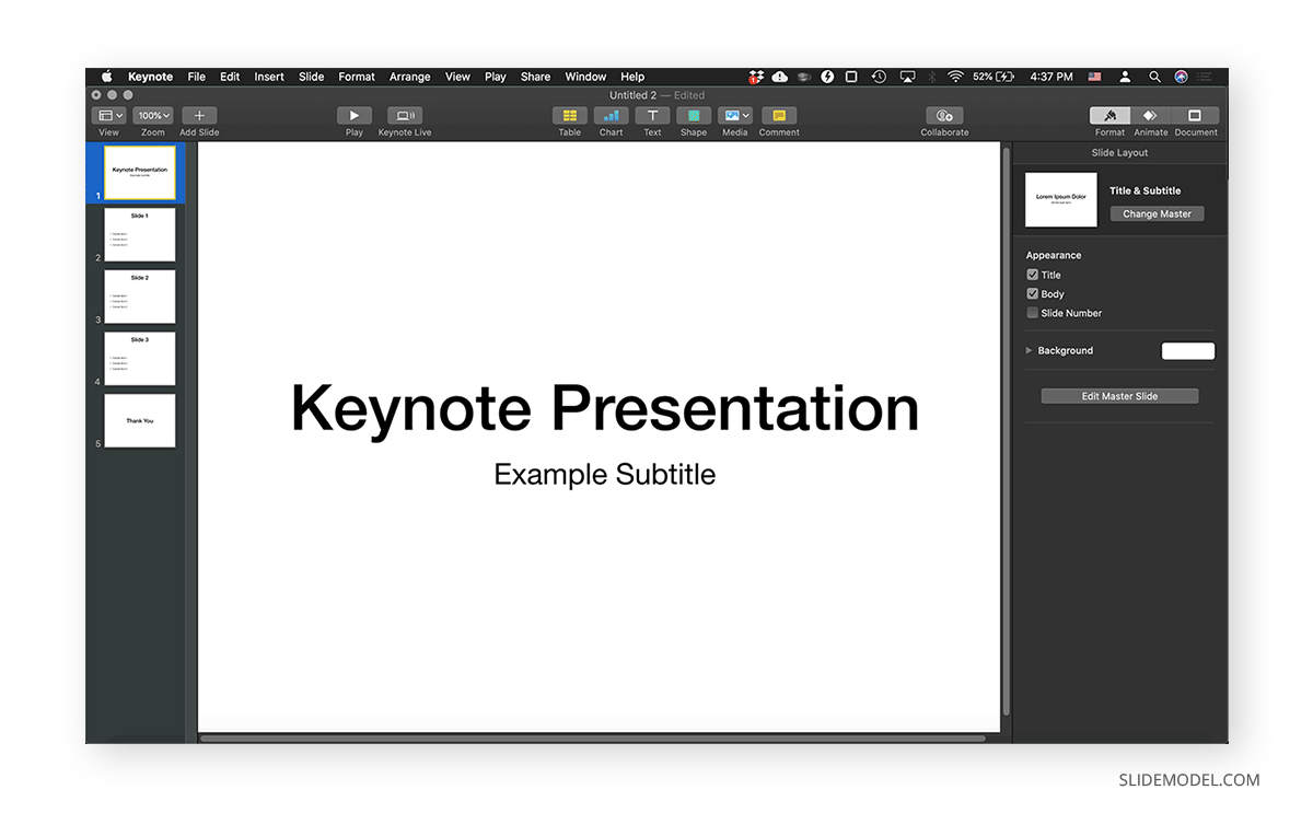 Abrir una presentación de Keynote