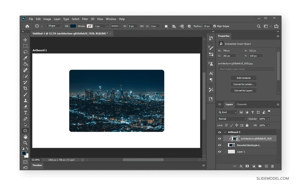 Utilizar Adobe Photoshop para redondear las esquinas de una imagen