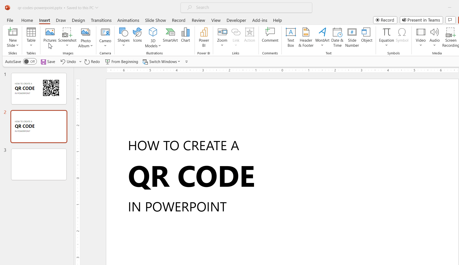 Cómo insertar un código QR en PowerPoint