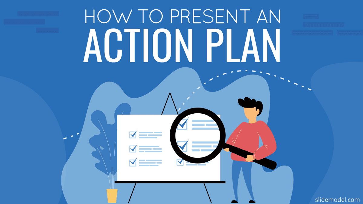 Cómo presentar un plan de acción portada plantillas PowerPoint